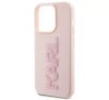 Apple iPhone 15 Pro Max tok, Karl Lagerfeld 3D Rubber Glitter Logo -  rózsaszín