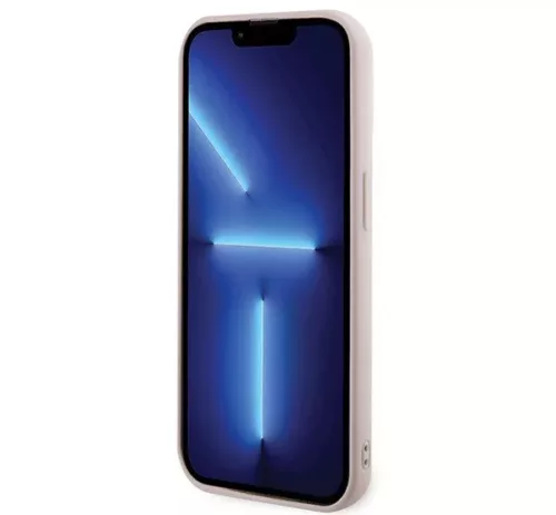 Apple iPhone 15 Pro tok, Karl Lagerfeld 3D Rubber Glitter Logo -  rózsaszín