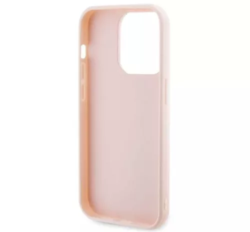 Apple iPhone 15 Pro tok, Karl Lagerfeld 3D Rubber Glitter Logo -  rózsaszín