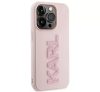 Apple iPhone 15 tok, Karl Lagerfeld 3D Rubber Glitter Logo -  rózsaszín