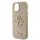 Apple iPhone 15 Pro tok, Guess PU Fixed Glitter 4G Metal Logo - arany