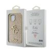 Apple iPhone 15 Pro tok, Guess PU Fixed Glitter 4G Metal Logo - arany
