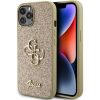 Apple iPhone 15 Pro tok, Guess PU Fixed Glitter 4G Metal Logo - arany