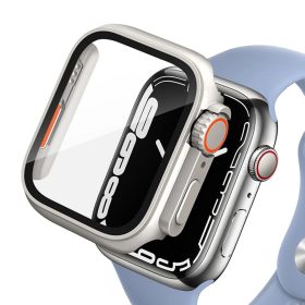   Apple Watch 4/5/6/SE (44mm) Tech-Protect Defense360 tok és üvegfólia titánium/narancs