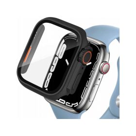   Apple Watch 4/5/6/SE (44mm) Tech-Protect Defense360 tok és üvegfólia fekete/narancs