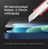 iPhone 12 Pro Max kijelzővédő üvegfólia, felhelyezést segítő kerettel 9H 2.5D HD 0.33mm Alphajack