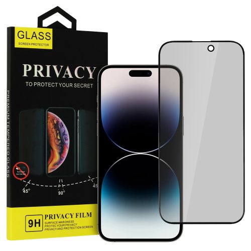 iPhone 13 mini Privacy kijelzővédő üvegfólia fekete