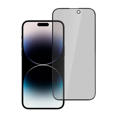 iPhone 15 Pro Max Privacy kijelzővédő üvegfólia fekete