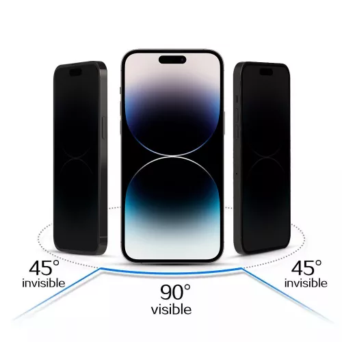 iPhone 15 Pro Max Privacy kijelzővédő üvegfólia fekete