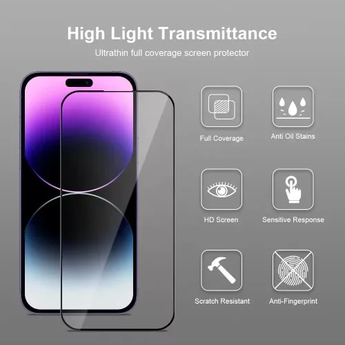 iPhone 12 / 12 Pro Easy-Stick Box Full Glue kijelzővédő üvegfólia fekete