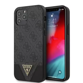 Guess PU 4G Triangle tok, iPhone 12/12 Pro 6.1 - szürke