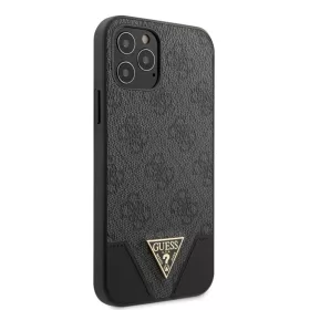 Guess PU 4G Triangle tok, iPhone 12/12 Pro 6.1 - szürke