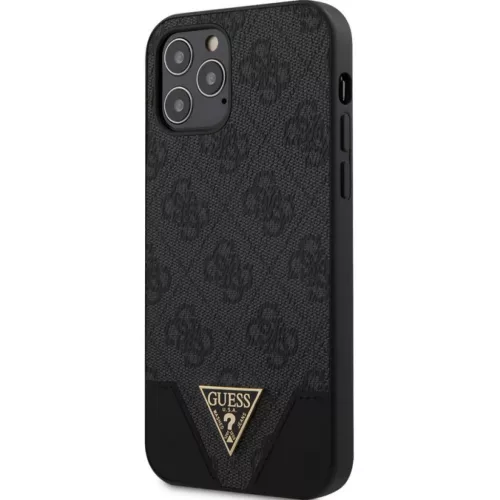 Guess PU 4G Triangle tok, iPhone 12/12 Pro 6.1 - szürke