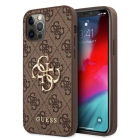 Guess PU 4G Metal Logo tok, iPhone 11 - barna