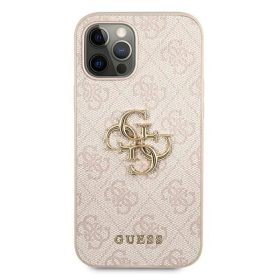 Guess PU 4G Metal Logo tok, iPhone 11 - rózsaszín