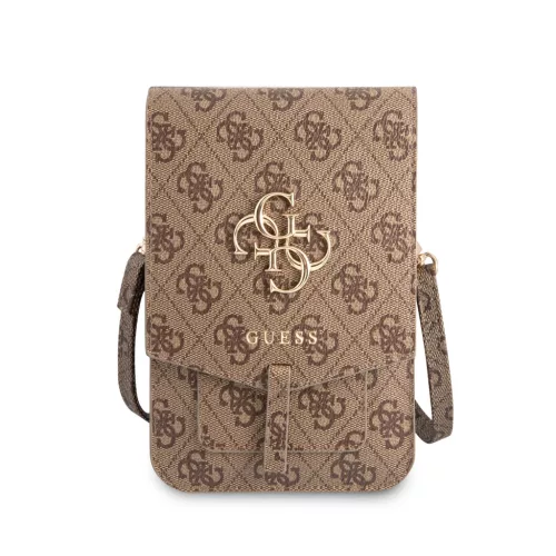Guess PU 4G Metal Logo telefon táska – barna