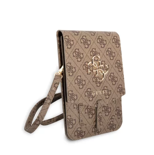Guess PU 4G Metal Logo telefon táska – barna