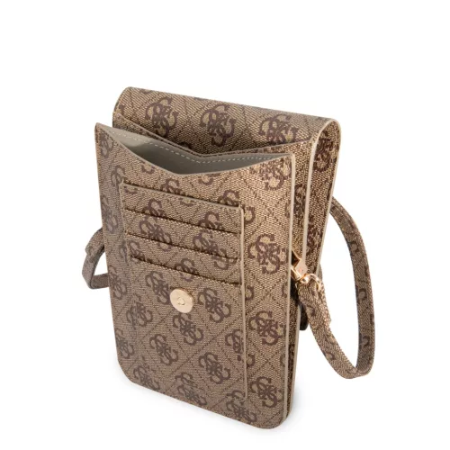 Guess PU 4G Metal Logo telefon táska – barna