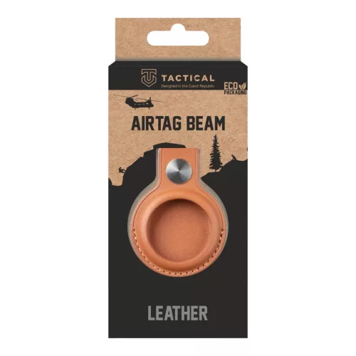 Tactical Airtag Beam Leather tartó Apple AirTag-hez – Barna