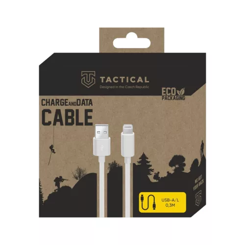 Tactical Smooth Thread kábel, USB-A/Lightning 0.3m - fehér