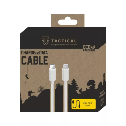 Tactical Smooth Thread kábel, USB-C/Lightning 1m - fehér