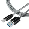 Tactical Fast Rope Aramid kábel USB-A/USB-C 0,3m – Szürke