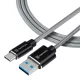 Tactical Fast Rope Aramid kábel USB-A/USB-C 0,3m – Szürke