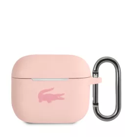   Lacoste Liquid Silicone Glossy Printing Logo AirPods tok – AirPods 3 – Rózsaszín