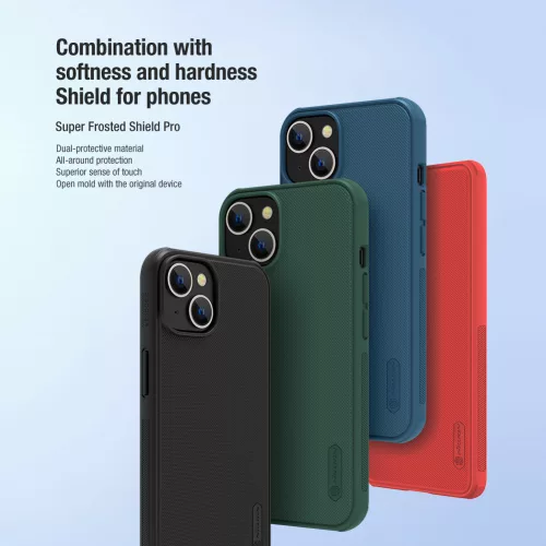 Nillkin Super Frosted PRO tok Apple iPhone 13/14 készülékhez – Fekete (logó nélkül)
