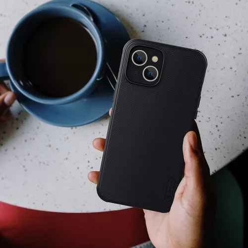 Nillkin Super Frosted PRO tok Apple iPhone 13/14 készülékhez – Fekete (logó nélkül)