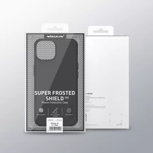 Nillkin Super Frosted PRO tok Apple iPhone 13/14 készülékhez – Fekete (logó nélkül)