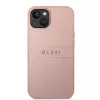Guess PU Leather Saffiano tok, iPhone 14 Plus - rózsaszín