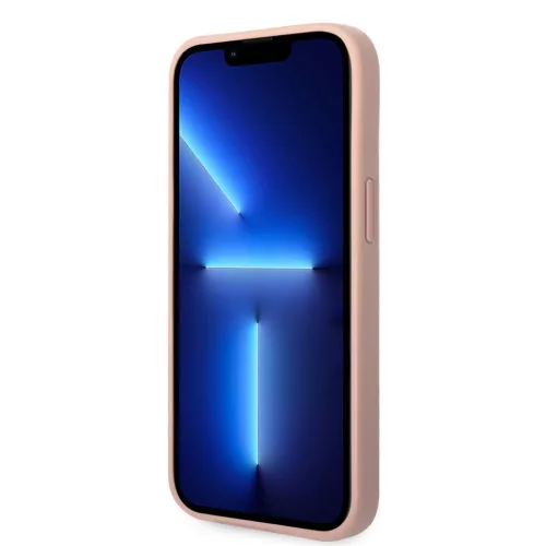 Guess PU Leather Saffiano tok, iPhone 14 Plus - rózsaszín