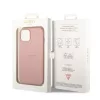 Guess PU Leather Saffiano tok, iPhone 14 Plus - rózsaszín
