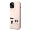 Karl Lagerfeld MagSafe Liquid Silicone Karl and Choupette iPhone 14 Plus tok – rózsaszín