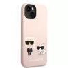 Karl Lagerfeld MagSafe Liquid Silicone Karl and Choupette iPhone 14 Plus tok – rózsaszín