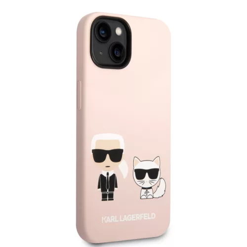 Karl Lagerfeld MagSafe Liquid Silicone Karl and Choupette iPhone 14 Plus tok – rózsaszín