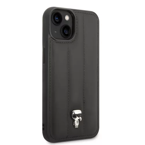 Karl Lagerfeld Quilted Puffy Ikonik Logo iPhone 14 Plus tok – fekete