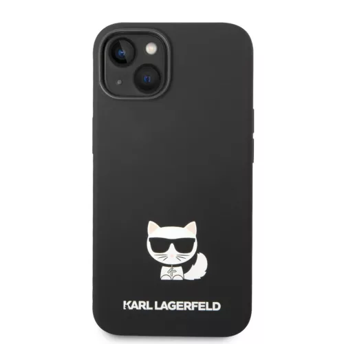 Karl Lagerfeld Liquid Silicone Choupette iPhone 14 Plus tok – fekete