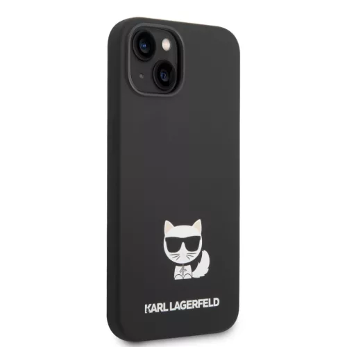 Karl Lagerfeld Liquid Silicone Choupette iPhone 14 Plus tok – fekete