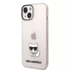 Karl Lagerfeld Choupette Logo iPhone 14 Plus tok – rózsaszín