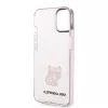 Karl Lagerfeld Choupette Logo iPhone 14 Plus tok – rózsaszín