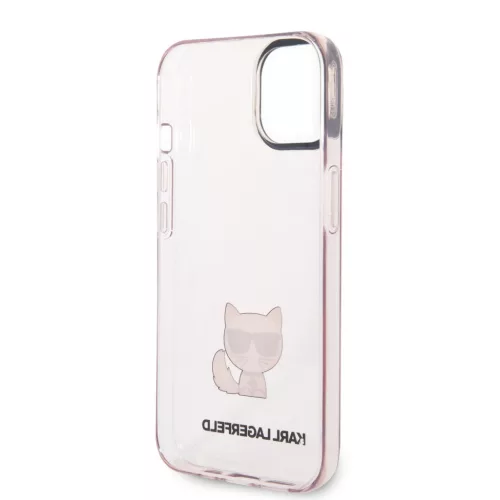 Karl Lagerfeld Choupette Logo iPhone 14 Plus tok – rózsaszín