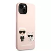 Karl Lagerfeld and Choupette Liquid Silicone iPhone 14 Plus tok – rózsaszín