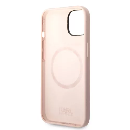 Karl Lagerfeld and Choupette Liquid Silicone iPhone 14 Plus tok – rózsaszín