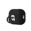 Karl Lagerfeld 3D Logo NFT Karl Head Silicone tok, Airpods Pro 2 - fekete