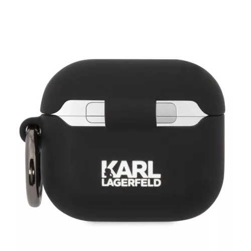 Karl Lagerfeld 3D Logo NFT Karl Head Silicone tok, Airpods 3 - fekete