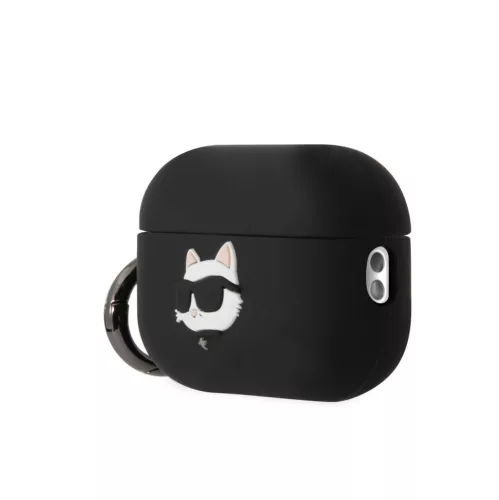 Karl Lagerfeld 3D Logo NFT Choupette Head Silicone tok, Airpods Pro 2 - fekete