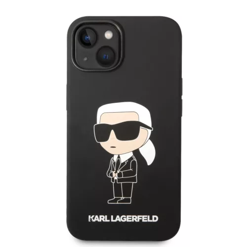 Karl Lagerfeld Liquid Silicone Ikonik NFT tok, iPhone 14 Plus - fekete