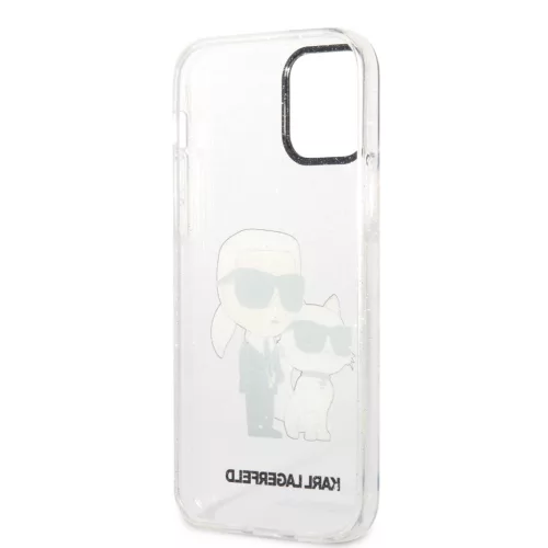 Karl Lagerfeld IML Glitter Karl and Choupette NFT iPhone 12/12 Pro tok – átlátszó